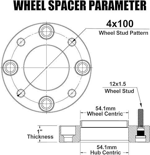 Miniatura 2 de Espaciadores de rueda centrados en cubo de 1 pulgada de 0.157 x 3.937 in para MX-5 Miata 1989-2005 2016-2025, 4 x 100 4 lengüetas forjadas con