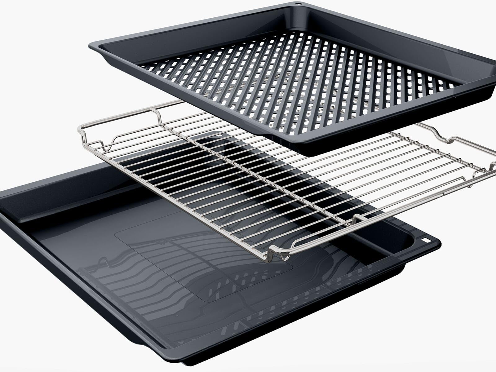 Bosch HRG578CB7, Serie 6, Smarter Einbau-Backofen mit Dampfunterstützung 60 x 60 cm, Made in Germany, Pyrolyse, Bratenthermometer, Air Fry Funktion, 3D-Heißluftfunktion, Soft Close, Backofenassistent