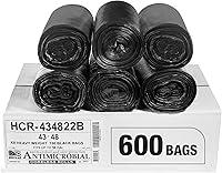 Vista 59 de Aluf Plastics - Bolsas de basura de alta densidad, 10 galones, 1000 unidades, 8 micras (eq), 24 x 24 pulgadas, negras, para baño, oficina