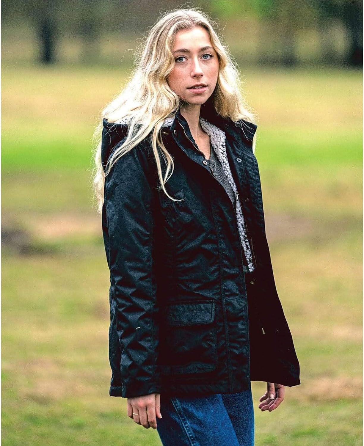 OUTBACK TRADING Women's Adelaide Waterproof Breathable Warming Insulated Oilskin Western Jacket with Removable Hood - Image 2