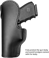 Vista 2 de IWB - Fundas de cuero para pistola Glock 19 17 26 – Taurus G2C G3C G3 – Sig Sauer – S&W M&P Shield 0.354 in / 380 EZ – Ruger – Colt 1911