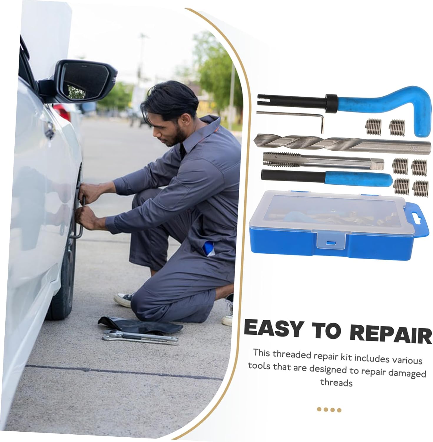 Thread Repair Insert Nut Professional Kit for Automotive and Wood Threads