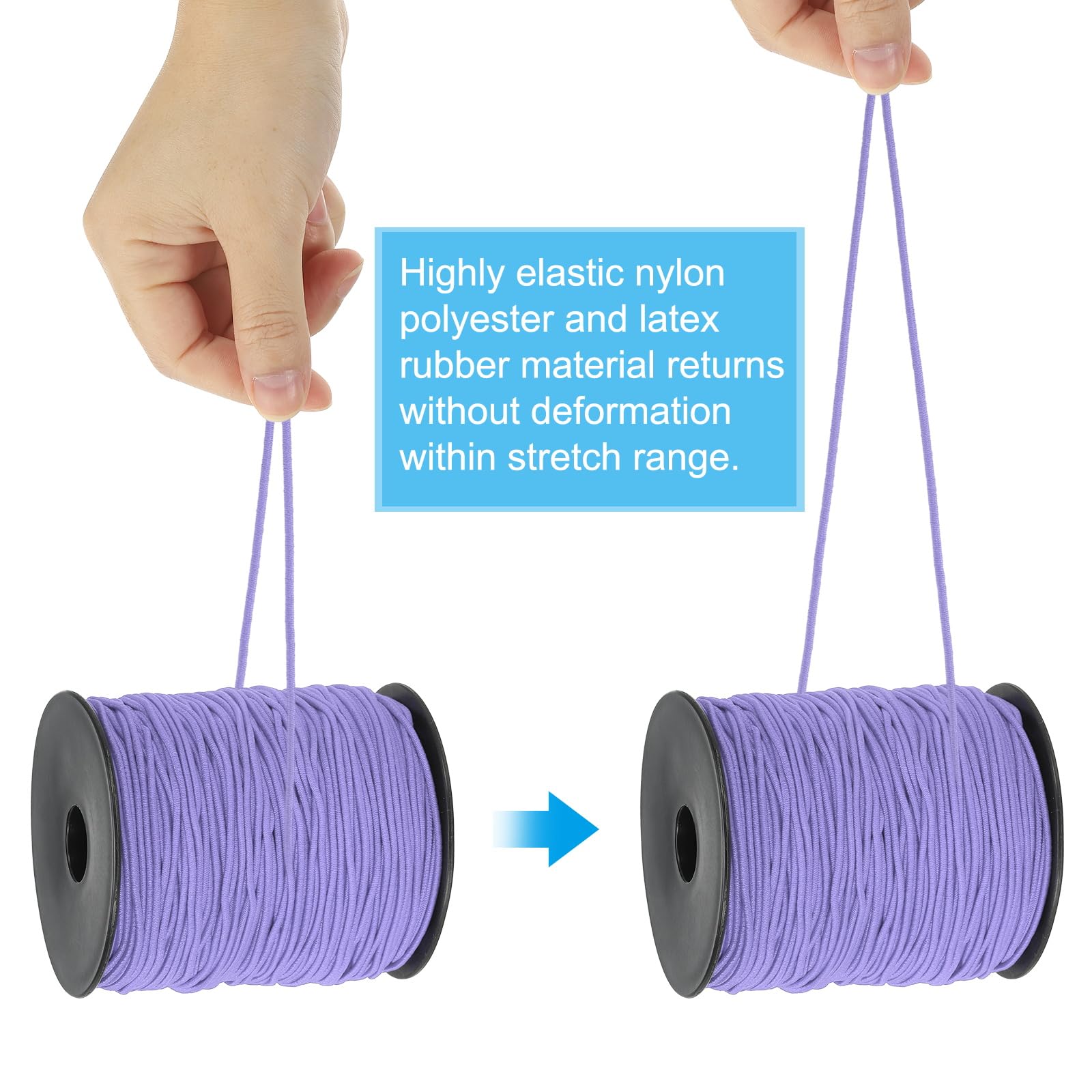 PATIKIL Stretchy String for Bracelets 109 Yards / 100m, 1.5mm Elastic Cord for Jewelry Making Necklaces, Beading and Crafts DIY, Purple - Image 3