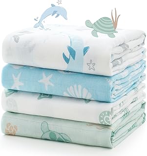 Momcozy Muslin Swaddle Blankets, Ultra Soft Neutral Registry Essentials,...