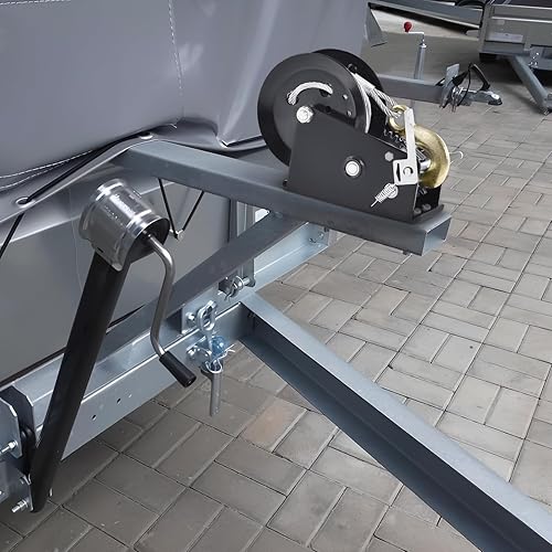 Miniatura 8 de VEVOR Cabrestante de mano, capacidad de tracción de 3500 libras, cabrestante de remolque de barco, manivela de cuerda resistente con cable de