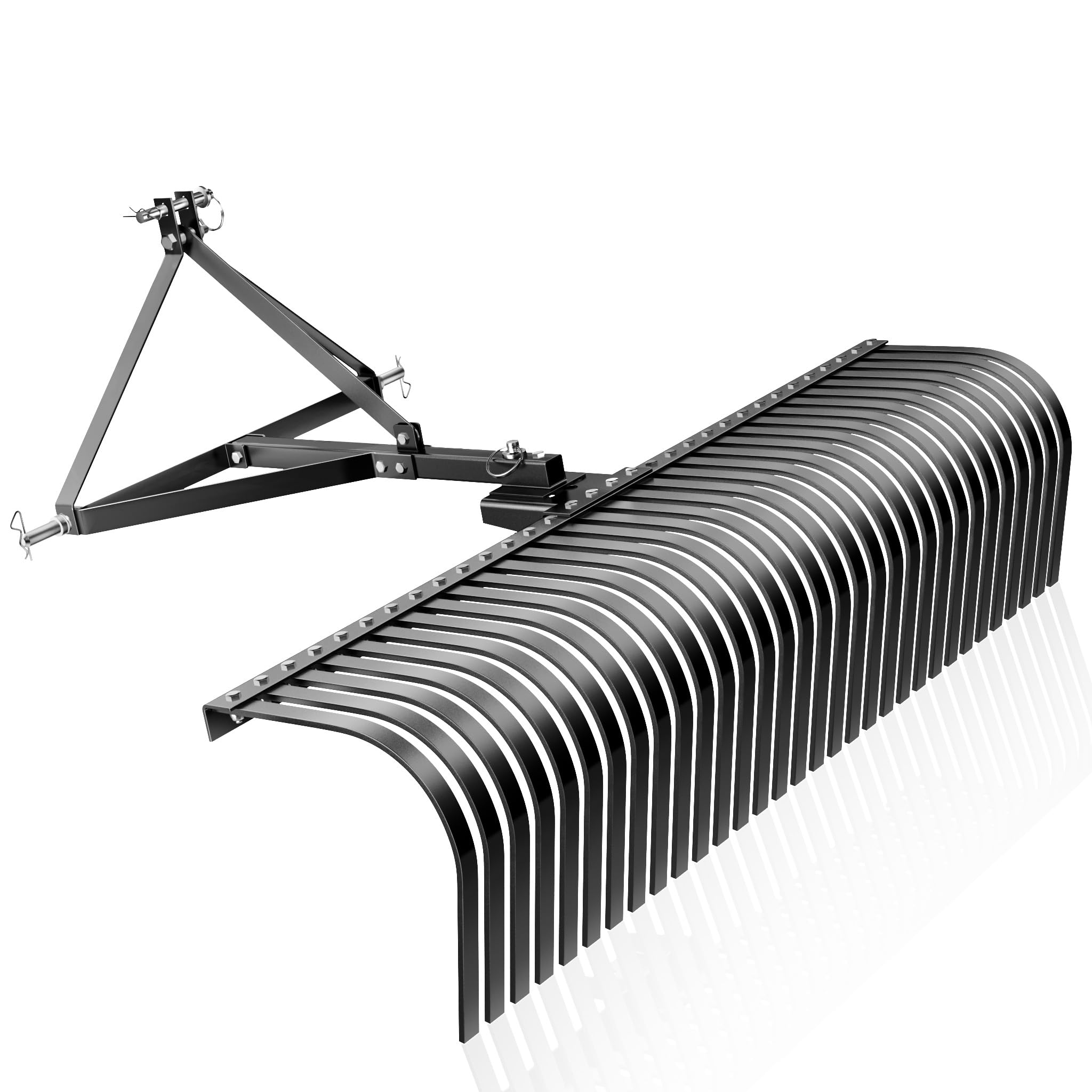 Wiltec Grabie do siana o szerokości roboczej 152 cm do traktorka, zgrabiarka z 32 zębami i trzypunktowym układem zaczepowym obrotowy o 360°