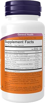 NOW Foods Supplements, Brain ElevateTM, Featuring Ginkgo Biloba, RoseOx and Phosphatidyl Serine, 60 Veg Capsules