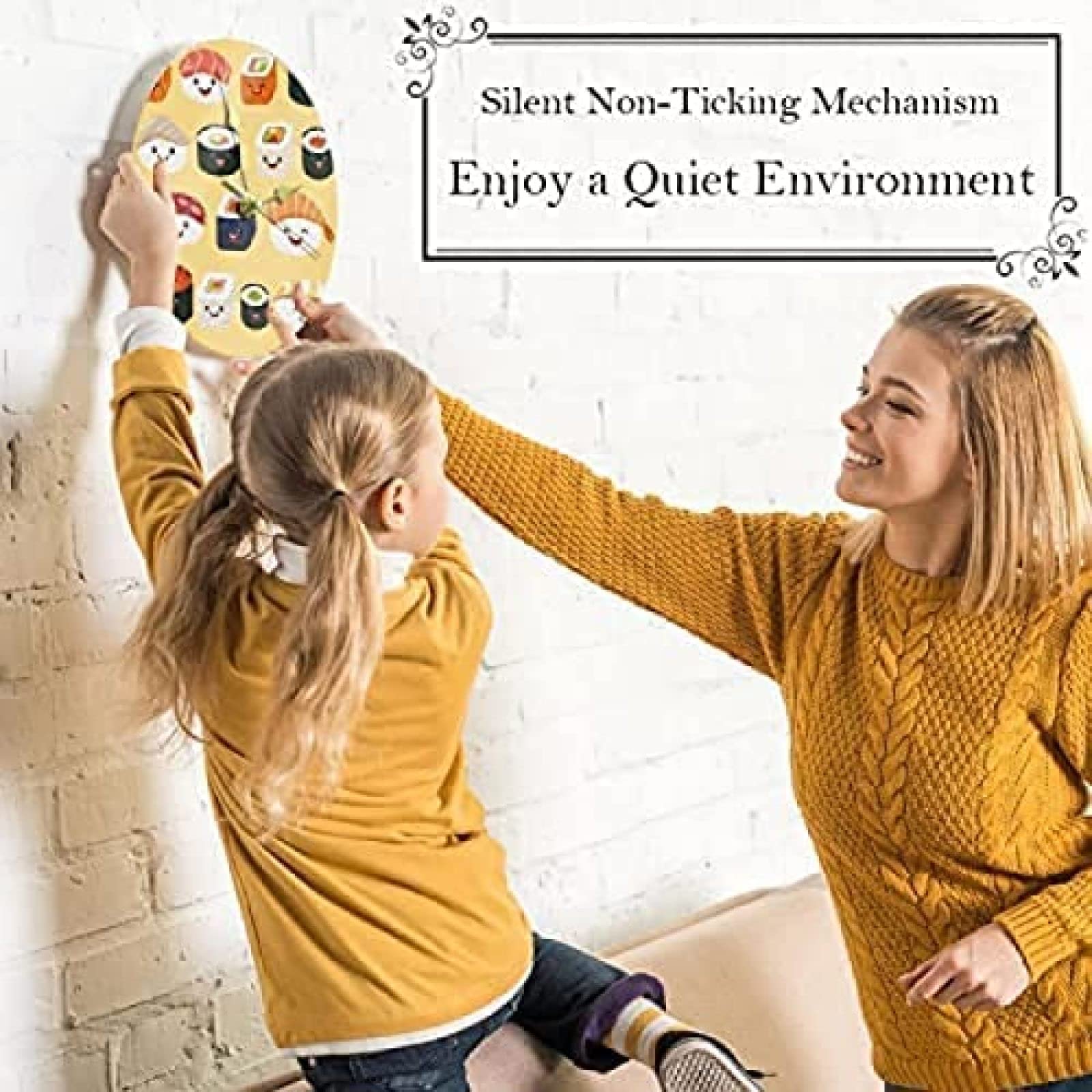 Amazon.co.jp: 壁掛け時計アクリル壁掛け時計漫画寿司12インチの無声非