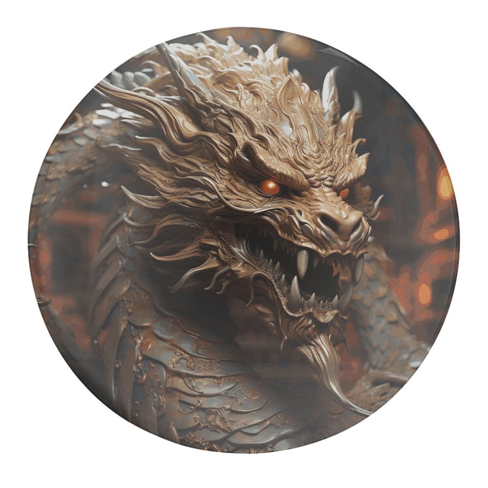 Fekiloot Style Golden Dragon On Red Background Refrigerator Magnet Fridge Magnet1 Pcs
