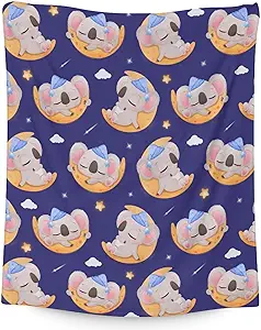 Koala Blanket Gifts - 50"x60" Cute Throw for Women, Girls - Purple Soft Fuzzy Blankets for Bed, Couch & Living Room