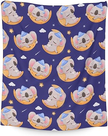Koala Blanket Gifts - 50"x60" Cute Throw for Women, Girls - Purple Soft Fuzzy Blankets for Bed, Couch & Living Room
