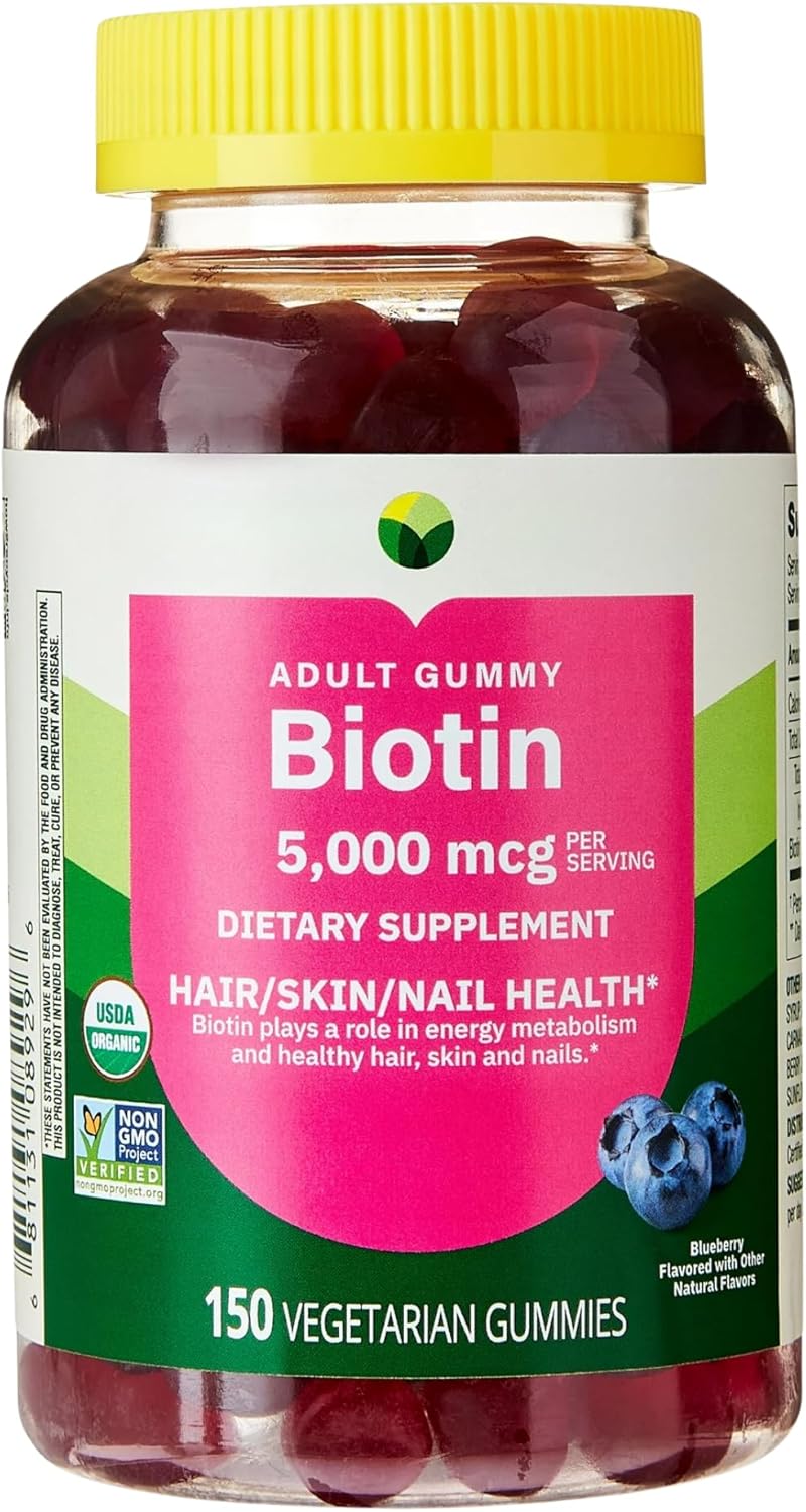KP+ Biotin | Biotin 5,000 mcg Gummies | Supports Hair, Skin & Nail Health | 150 Vegetarian Gummies | Blueberry Flavor | Pack of 1