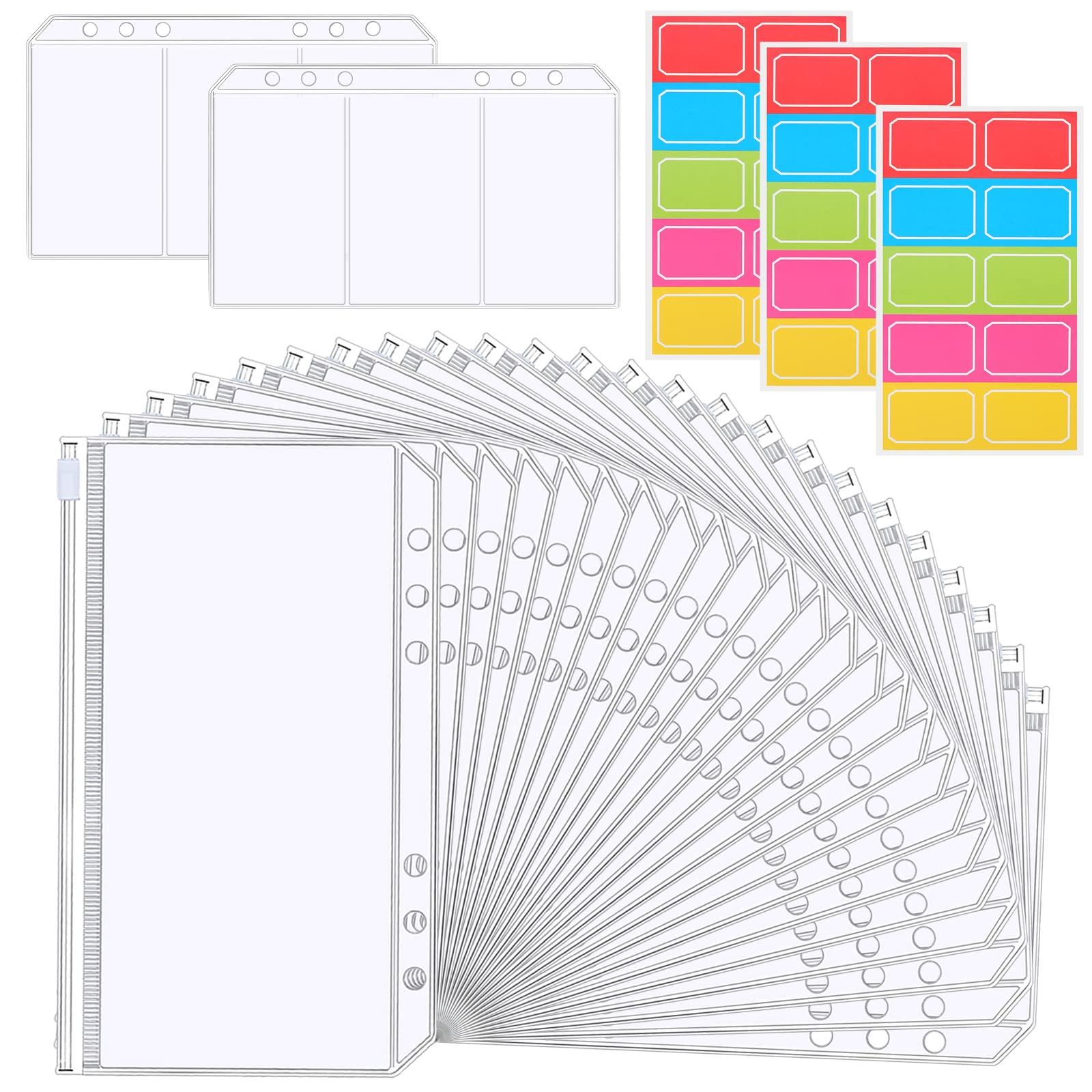 18 Tascine Portadocumenti A6 - Per Raccoglitori 6 Fori, PVC Trasparente Impermeabile, Con E Senza Griglia - Foto 6