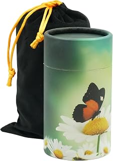 Casket Depot Memorial Collection Butterfly Cremation Scattering Tube-Mini-Holds Up to 30 Cubic Inches of Ashes-Biodegradable Cremation Urn-Engraving Sold Separately,Green