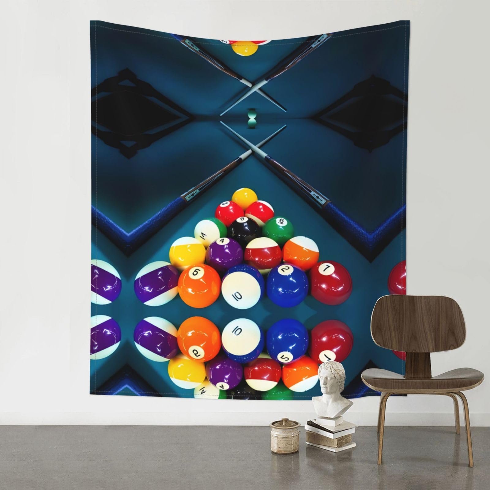 YYHHAOFA Billiard Prints 60x51in Wall Tapestry – Durable Polyester Throw for Dorm, Beach, & Home Decor