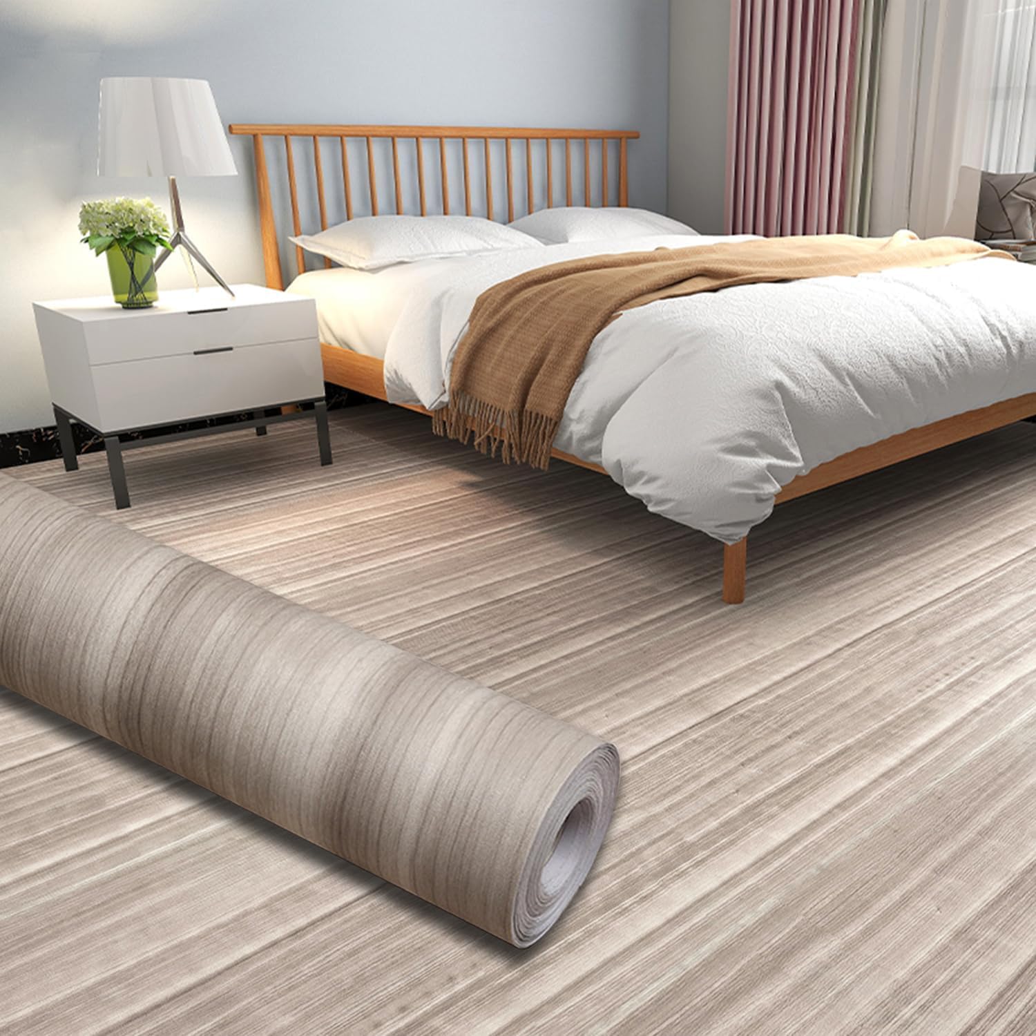 Peel and Stick Vinyl Flooring Roll - 11.8"x394" (32.29 Sq Ft) - Long Continuous Roll Reduces Seams | Waterproof & Non-Slip | for Kitchen, Bathroom, Rentals - Easy DIY