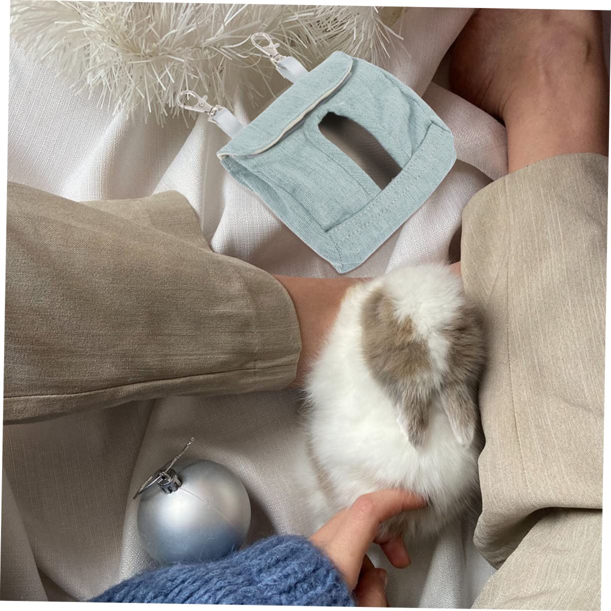 Angoily 10piezas Bolsa De Almacenamiento para Heno De Cobayas y Conejos Bolsa Colgante para Alimentación De Mascotas Material De Resistente y Lavable para Chinchillas y Roedores