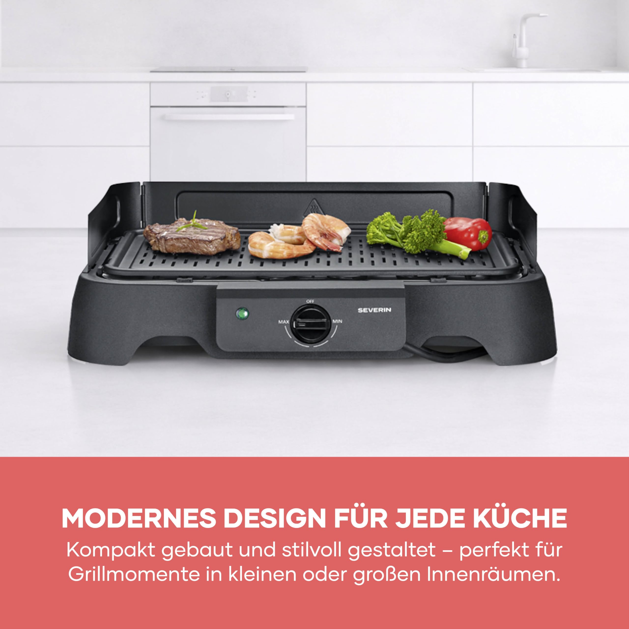 Severin Tischgrill 2000W 40-220°C 39x23cm schwarz