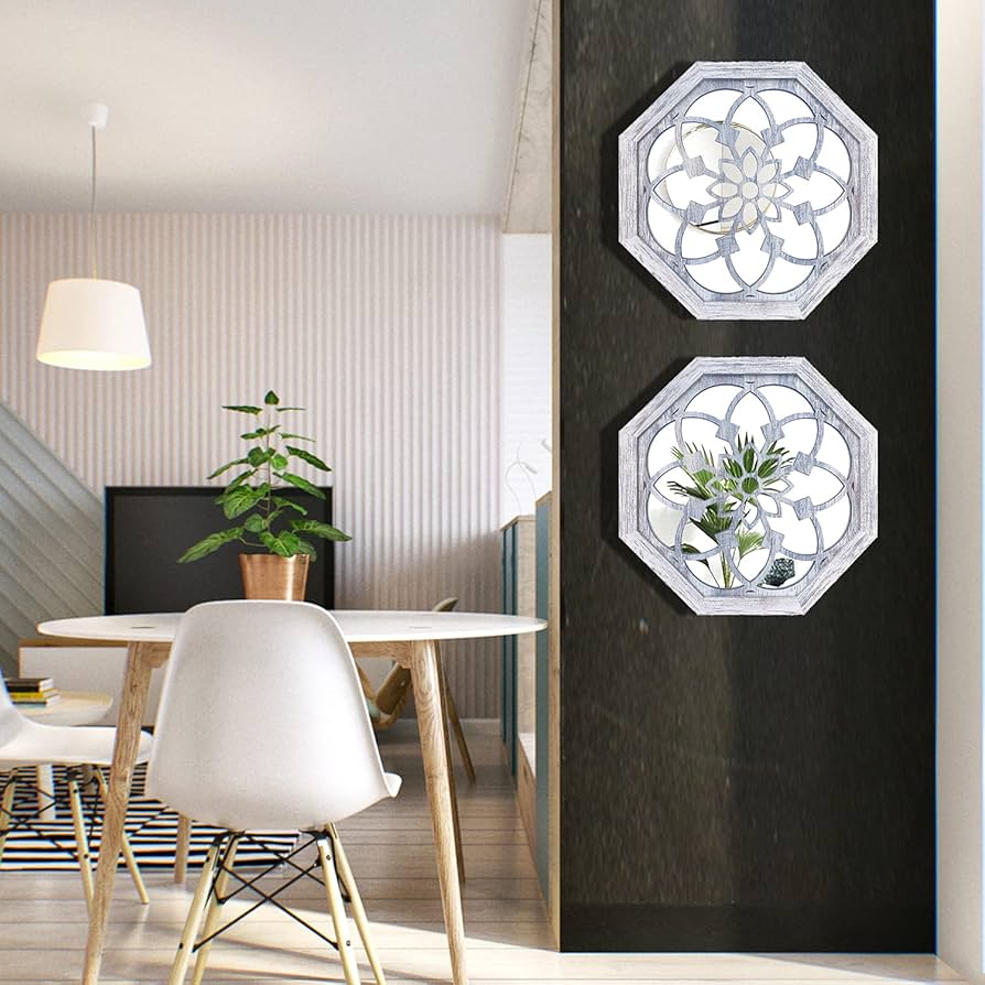 八角形装飾ミラー 壁掛け用 鏡 壁掛け 壁掛け鏡 ウォールミラー 壁掛けミラー ミラー 八角形