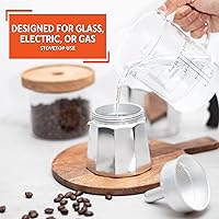 Vista 4 de IMUSA USA B120-41V - Cafetera de aluminio para estufa de café expreso, 1 taza, color plateado