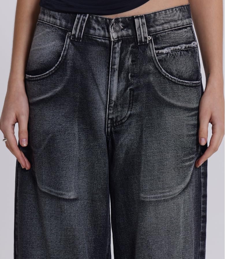 Mxiqqpltky Cute Jeans for Women Fairy Bow Print Wide Leg Denim Pants Y2k Baggy Straight Leg Jeans Casual Mom Jeans Streetwear4