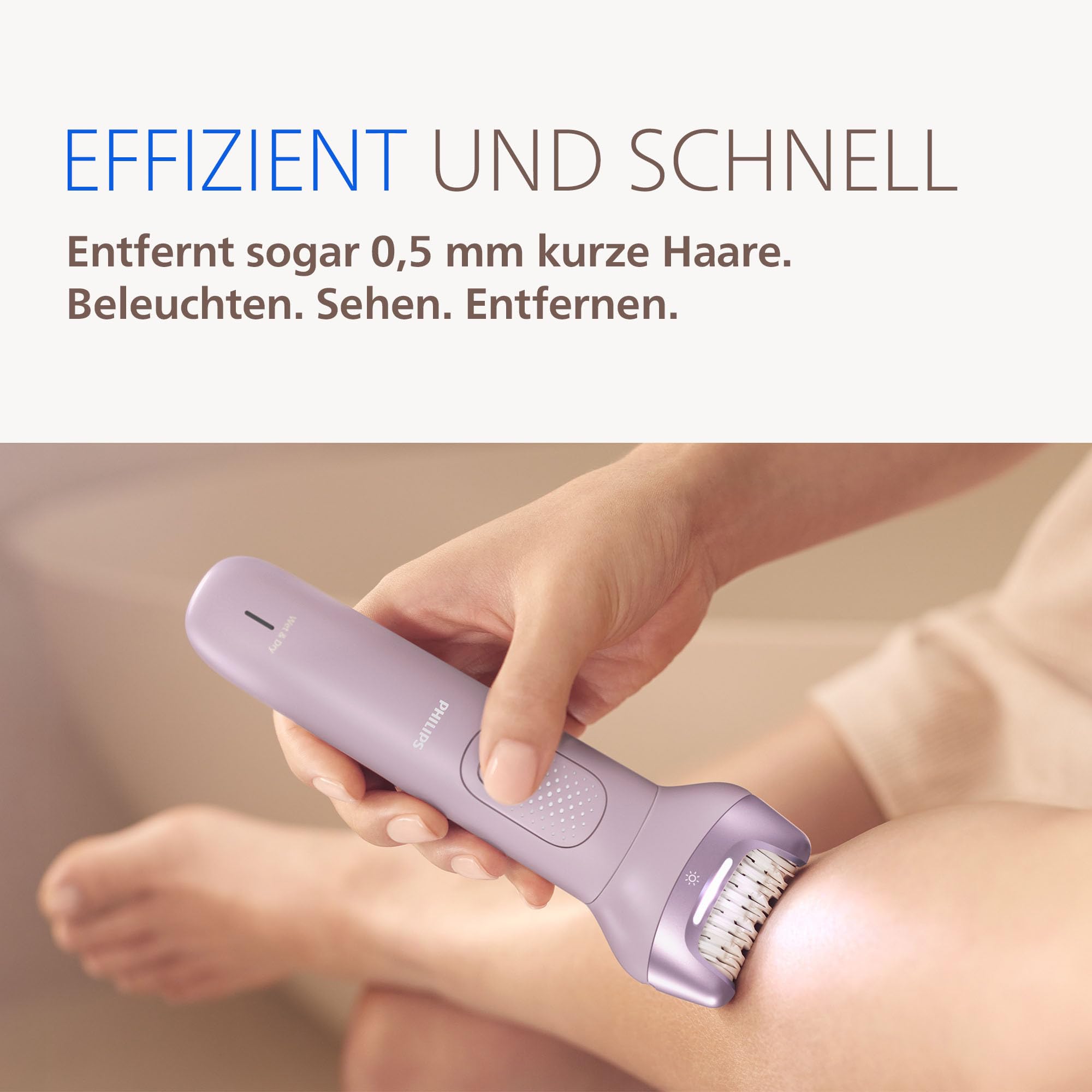 Philips Epilierer Series 9000 Kabelloser Epilierer Nass- und Trockenanwendung BRE728/00 60 Min. Akku 9 Zubehörteile