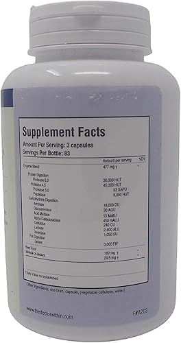 Miniatura 2 de The Doctor Within - Digest-A-Zyme - Restaura las enzimas digestivas críticas - 250 cápsulas vegetales