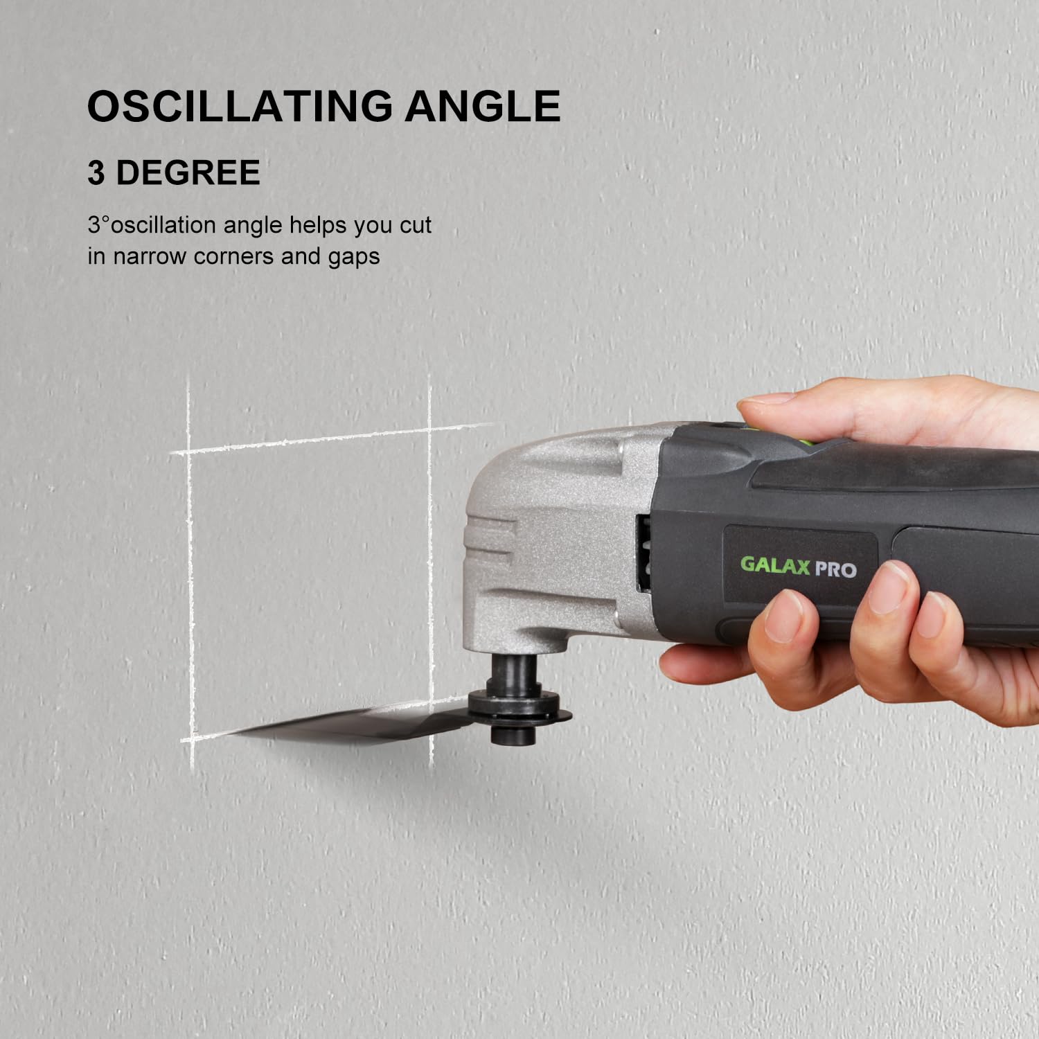GALAX PRO Utensile Multifunzione Oscillante 180W, Strumenti Oscillanti 22000 OPM con 12 Pezzi Accessori, Angolo di Oscillazione 3° per Raschiatura,Taglio,Lucidatura
