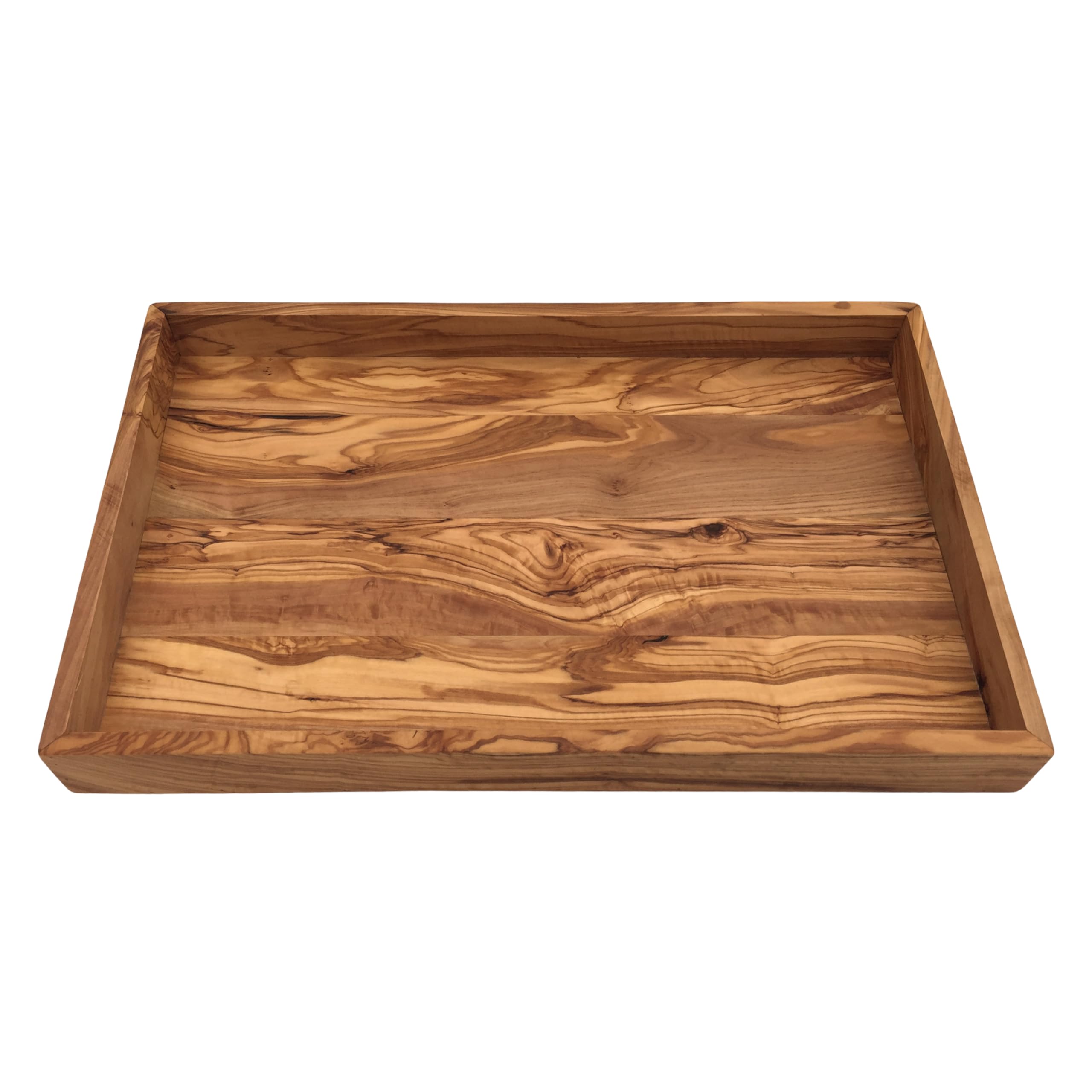 Vassoio "My Home" in legno di ulivo – Vassoio rettangolare da portata 42 x 27 x 4 cm, ripiano decorativo in legno di alta qualità