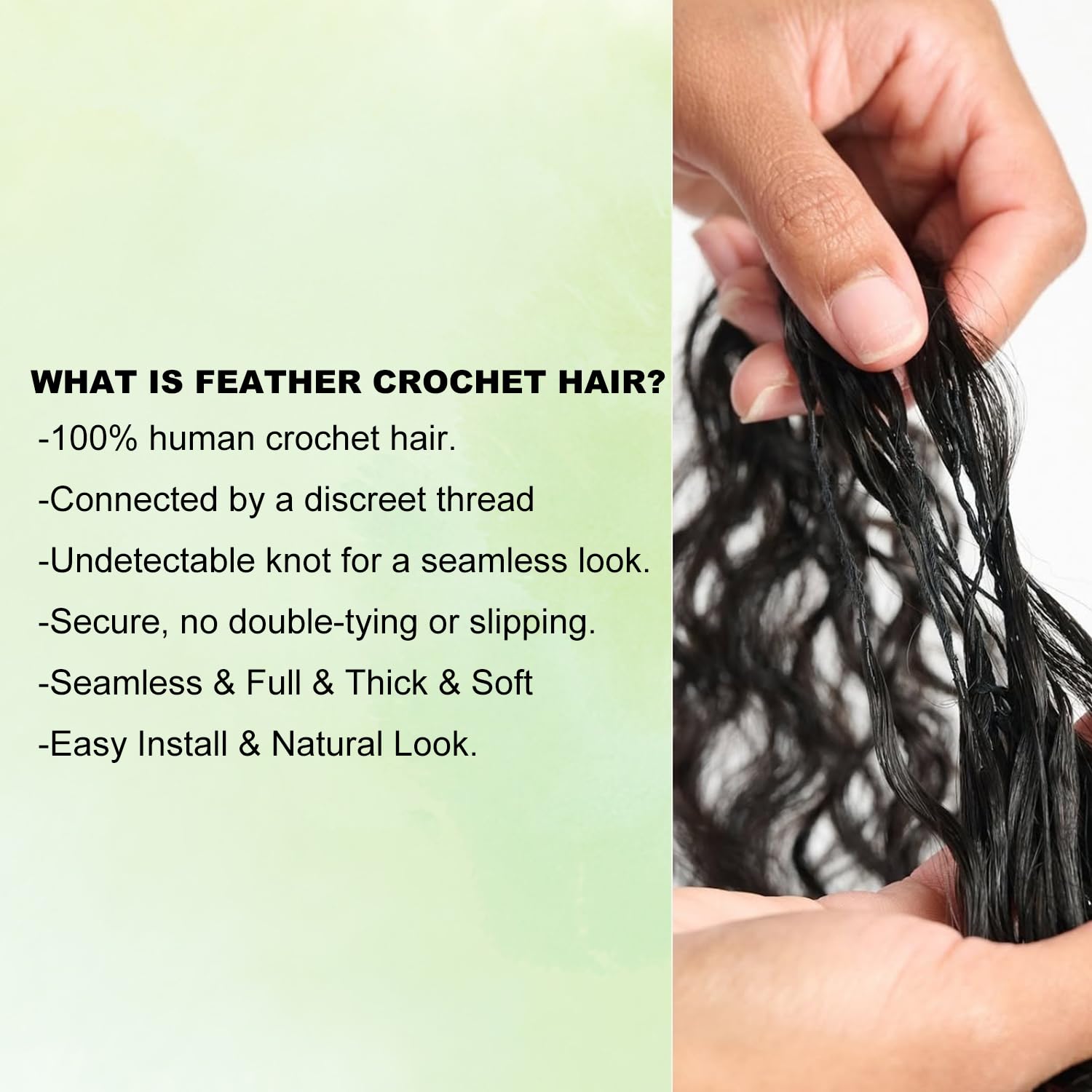 Miracle Deep Wave Knots Crochet Human Hair Bundles for Black Women Human Hair Crochet Wet and Wavy Invisible Knotless Curly Schwarz Echthaar Haarverlängerungen Natürliches Schwarz 18 Inch 100g