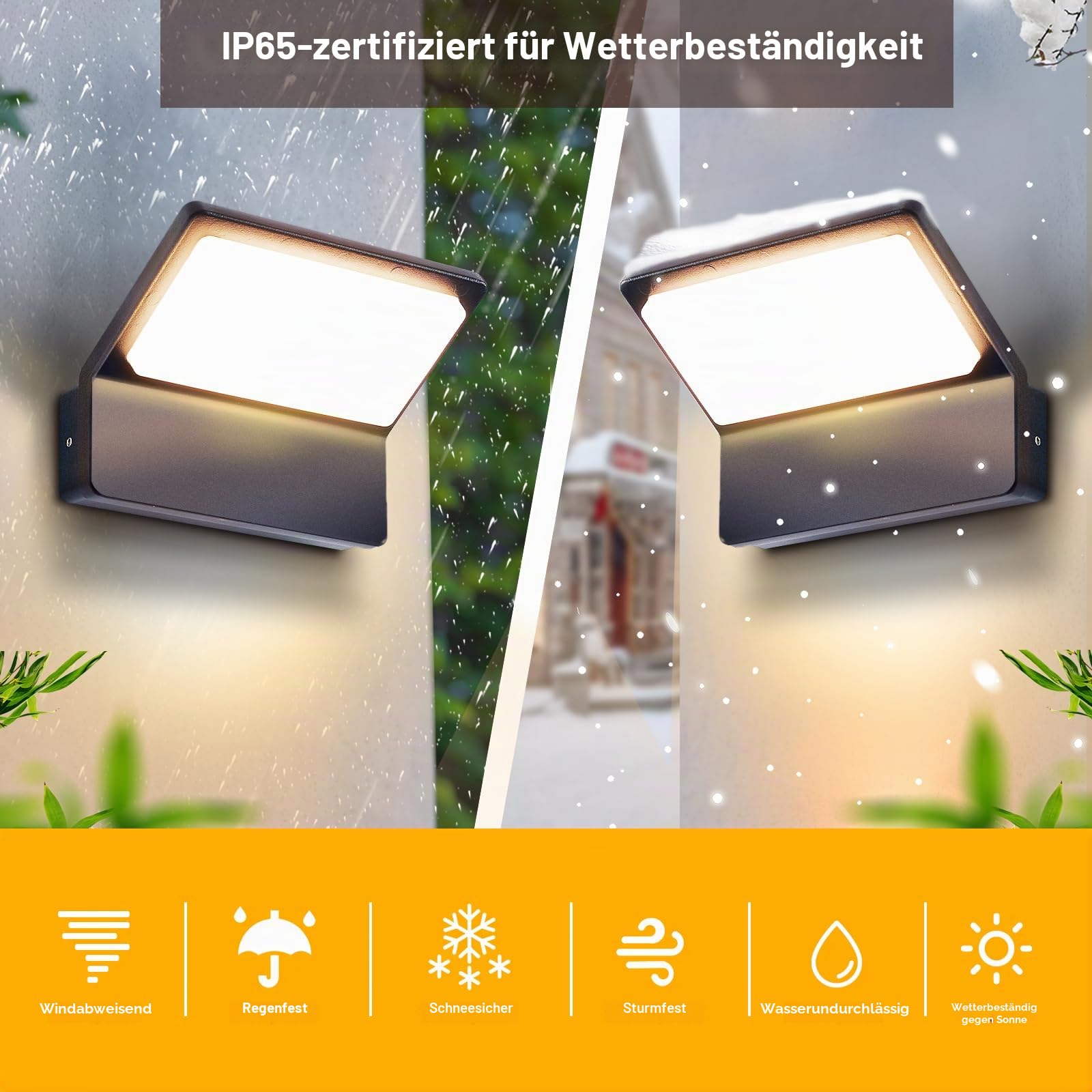 LED Aussenlampe Außenlampe Anthrazit Außenleuchte Wand, IP65 Wandleuchte Wandlampe aussen außen Modern Aussenbeleuchtung Ausenbeleutung Aussenleuchte Hauswand Außenbeleuchtung Terrasse Haus