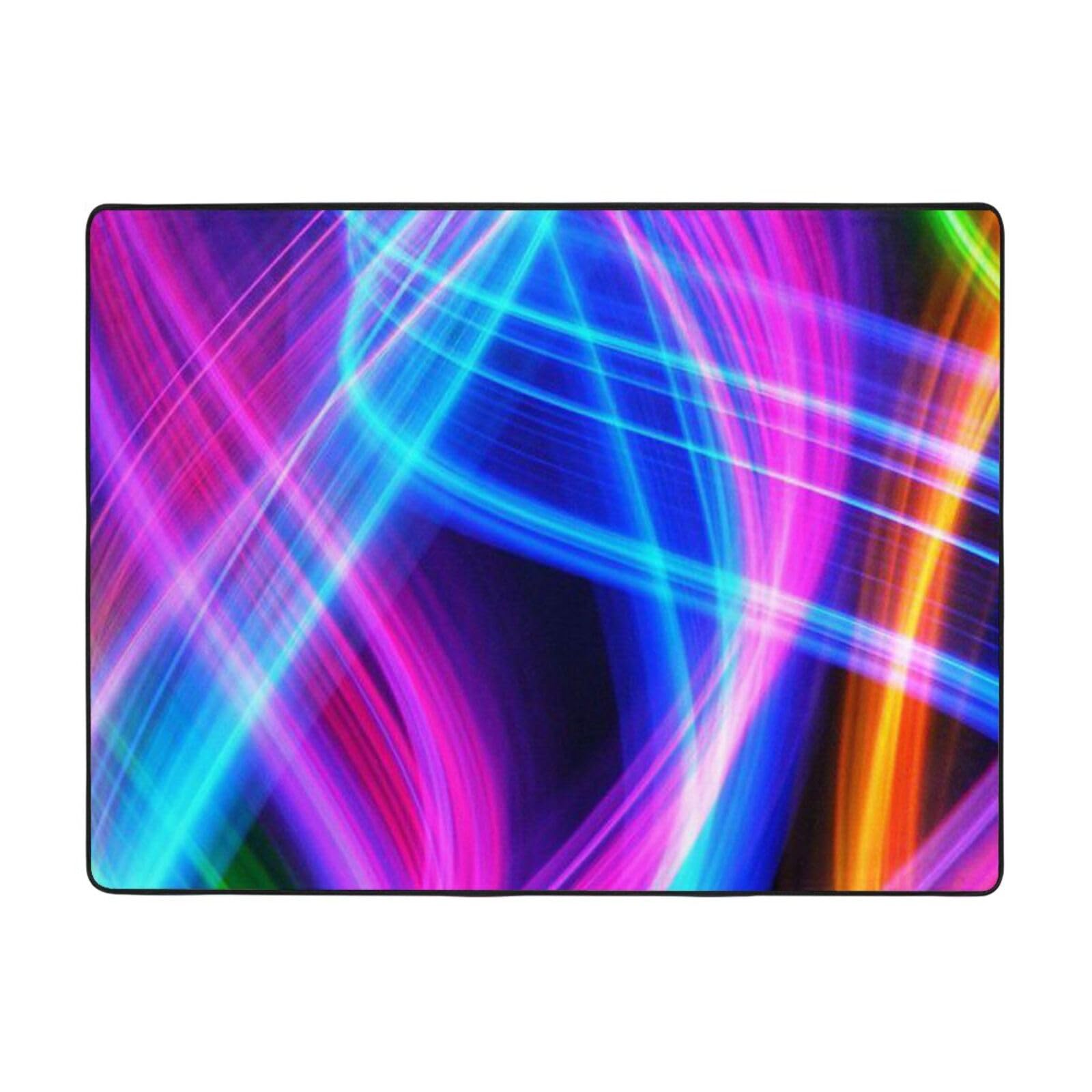 Tapis en flanelle PEIXEN à vagues colorées pour transformer l'ambiance de votre salon