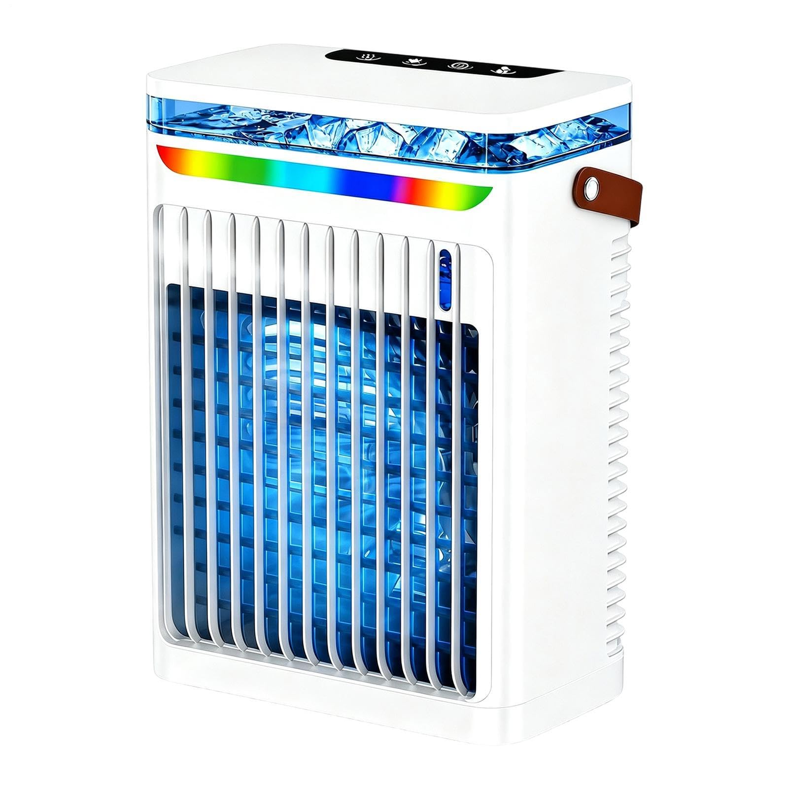Ventilatore Nebulizzatore 6 Velocità Dispositivo Soffiante Da Tavolo Luce 7 | Ventilatore Nebulizzatore Ad Acqua Con Serbatoio Da 800 Ml Per Casa Ufficio Esterno Campeggio Spiaggia Auto