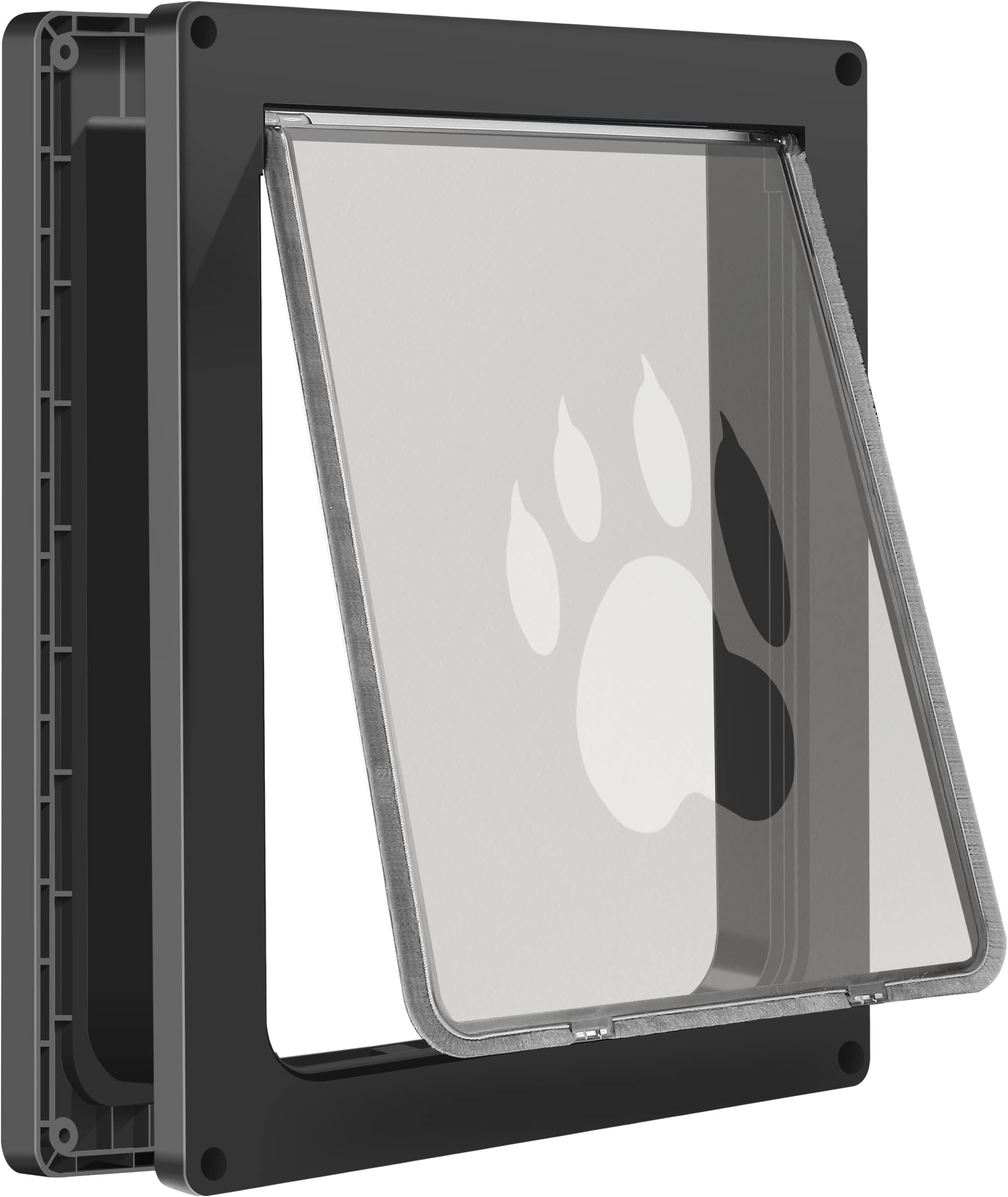 CEESC Large Dog Door for Pets Up to 100 lb, Weatherproof Pet Door for Cats and Dogs, Durable, Snap-in Closing Panel Included, Suitable for Interior and Exterior Doors (Large, Black)