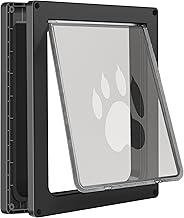 CEESC Large Dog Door up to 100 lbs, Weather Resistant Door for Cats and Dogs, Durable, Snap Closure Panel, Suitable for Indoor and Outdoor Doors