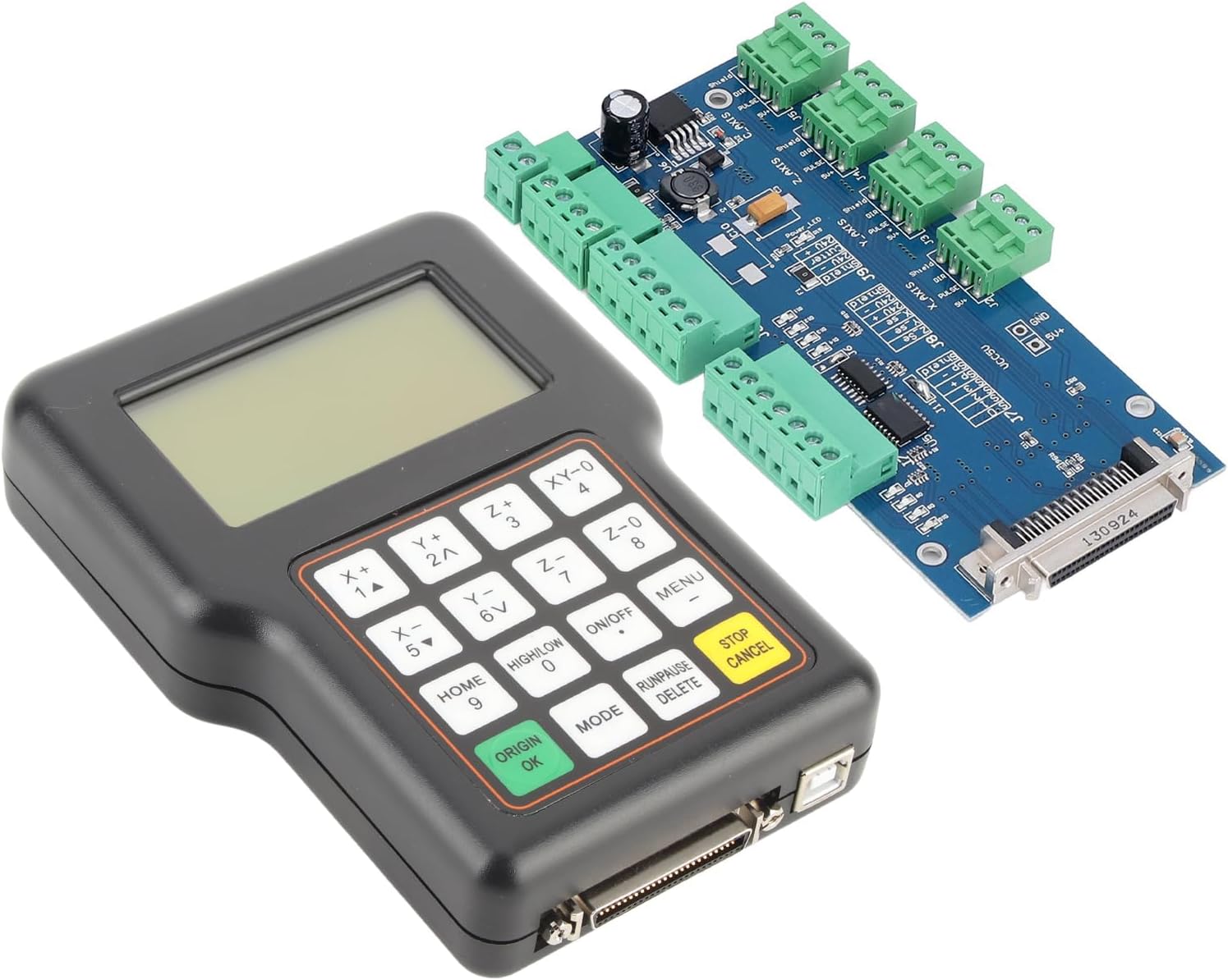 3-Axis CNC Controller for Engraving Machine – DSP Handheld Remote Control with High Microstepping, Compatible with Mach3 & GRBL, Industrial Grade Motion Controller