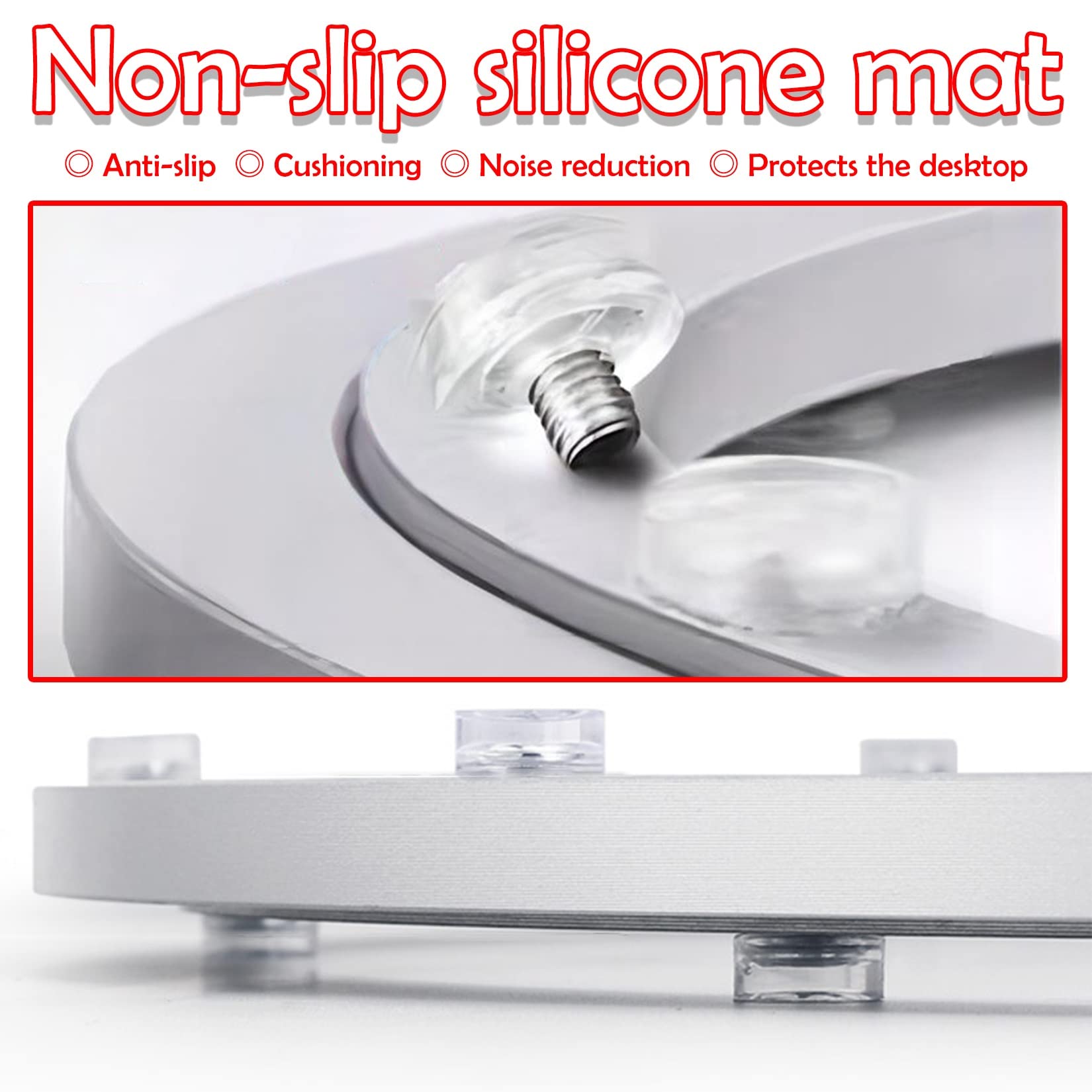 Plateau tournant Lazy Susan en alliage d'aluminium de 700 mm - Plateforme rotative argentée pour une rotation fluide - Parfait pour la cuisine, la salle à manger et la présentation