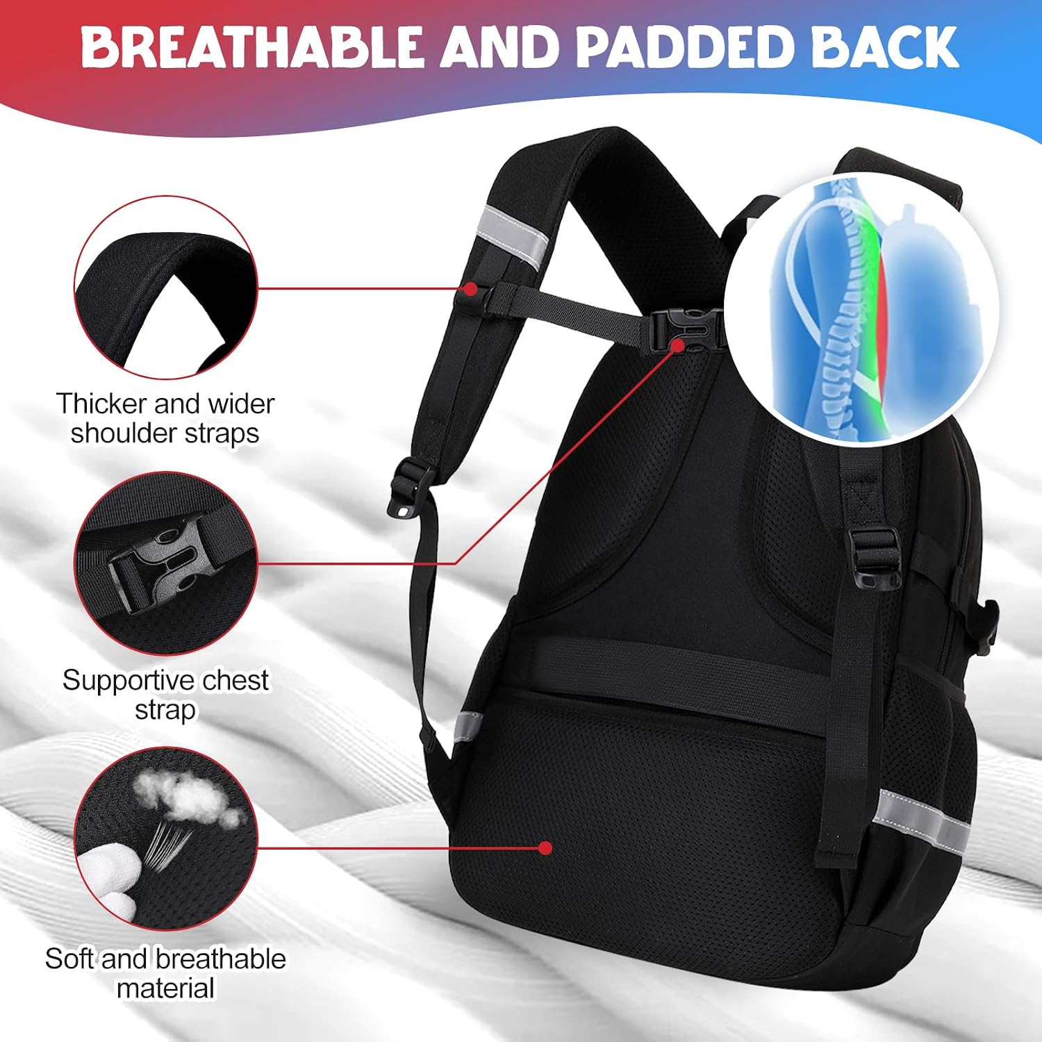 Backpack for Boys, 3PCS Cool Luminous Spider Boy Backpack with Lunch Box & Pencil Case for Kids, Bookbag for Boys Teens Elementary Middle School Students, Schoolbag Glow In The Dark