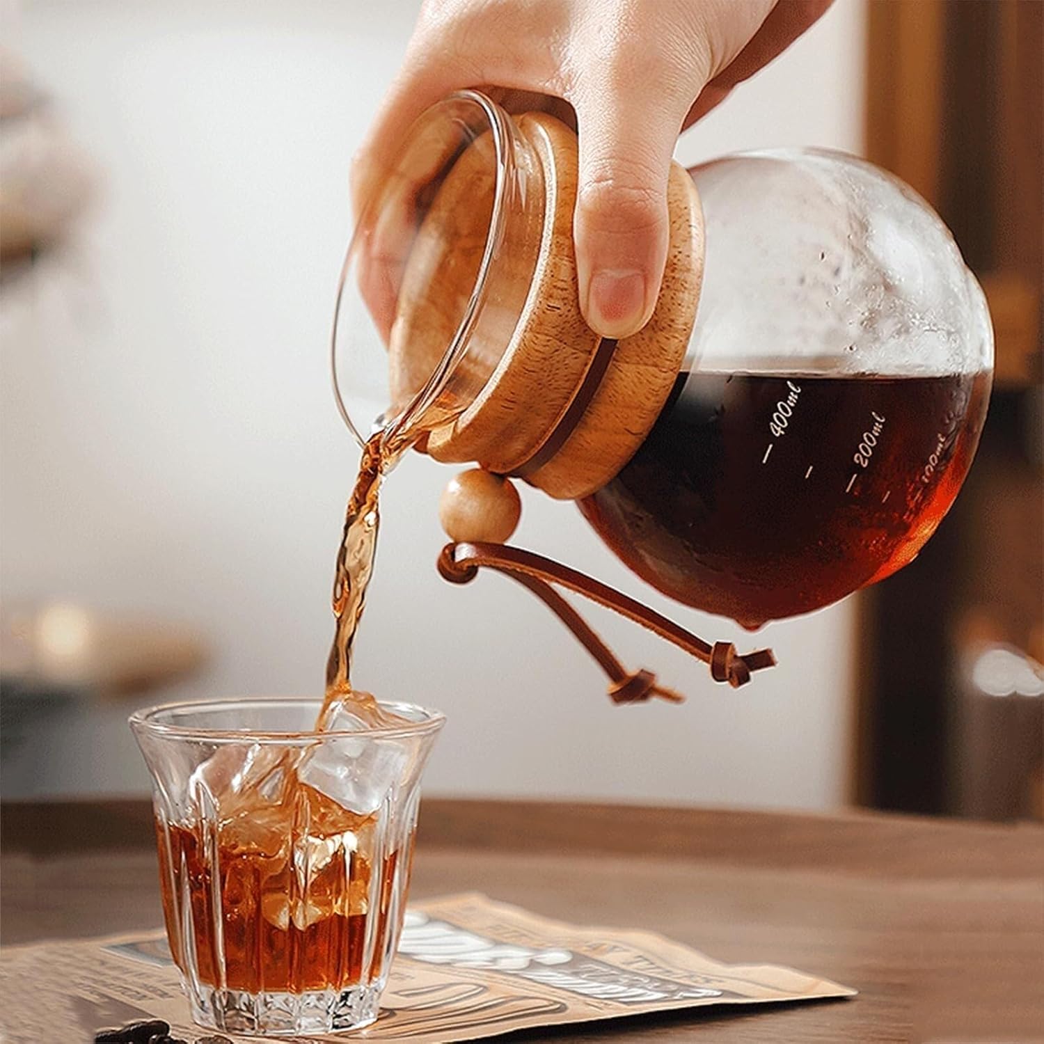 Cold Brew Drip Tower, Ice Drip Coffee Maker, Glass Cold Brew Coffee Machine with Adjustable Water Flow for Smooth Iced Coffee and Tea