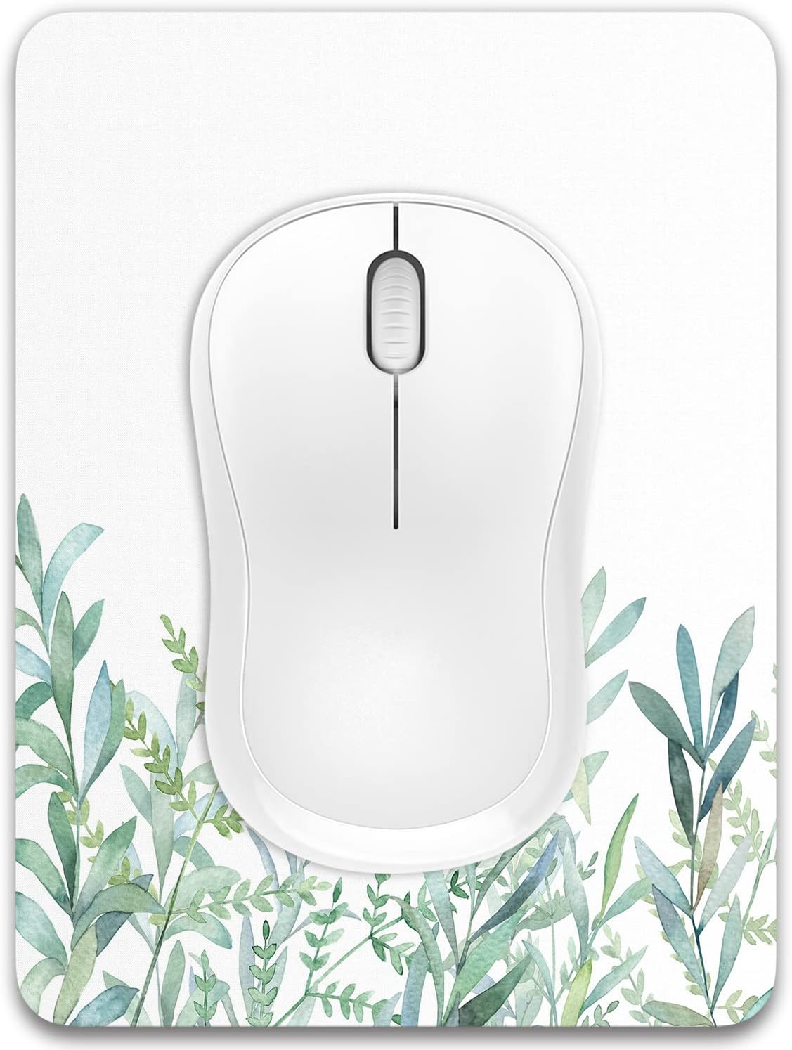 Dapesuom Small Mouse Pad 6 x 8 Inch with Non-Slip Rubber Base Waterproof Mini Mouse Pad for Women Men Wireless Mouse Laptops Home Travel Green Leaves