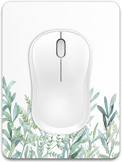 Dapesuom Small Mouse Pad, Mini Mouse Pad 6 x 8 Inch, Non-Slip Rubber Waterproof Mouse Mat, Cute MousePad for Women Kids Men Wireless Mouse Laptops Keyboard Tray Home Office Travel, Green Leaves