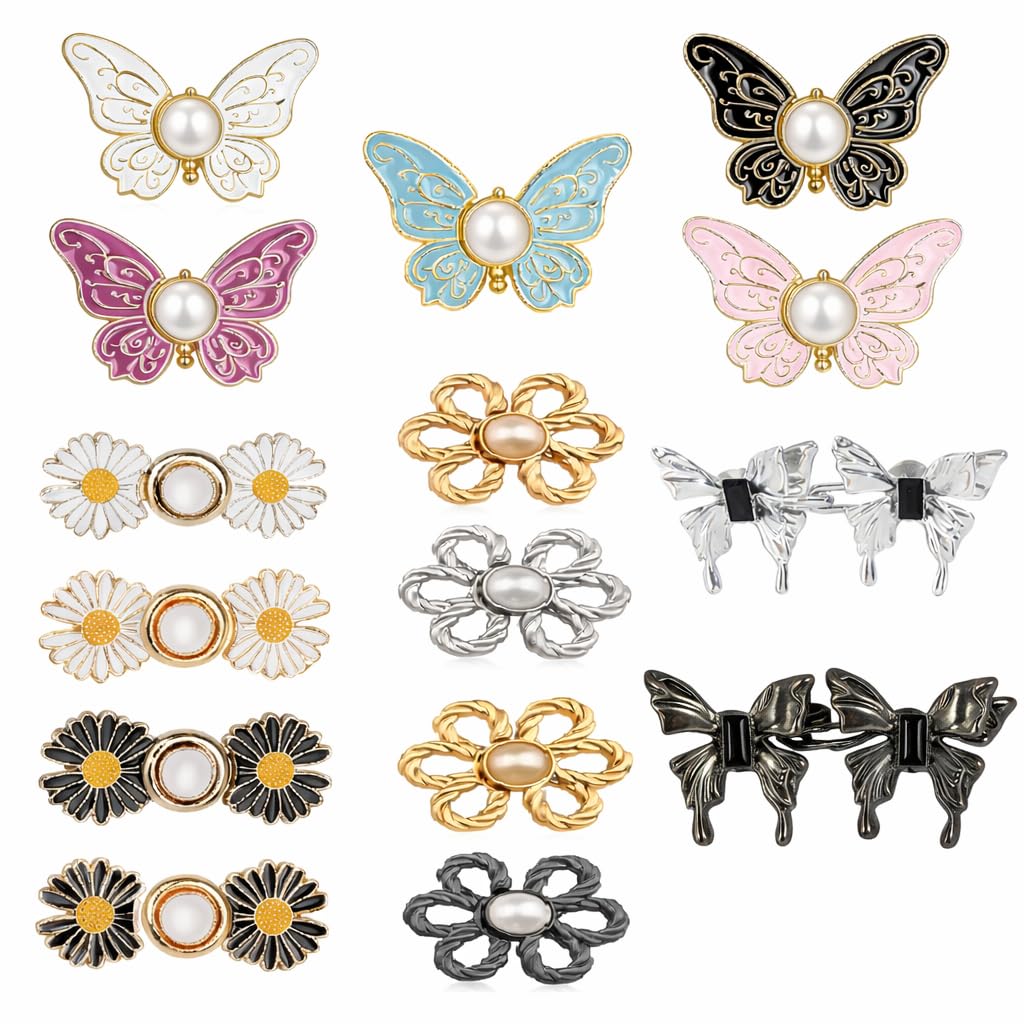 Jeans Tightening Clips Buttons,No-Sew Removable,Reusable,Adjustable Pins, Waist Tightener for Loose Pants,Instant Cloth Clips Decorative Buckles for Jeans,Skirt-image-38