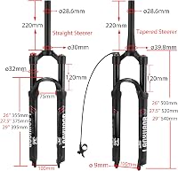 LANXUANR 27.5 Colos Magnesium Teleszkóp Kerékpár Villa 100mm Levegős Felfüggesztés 2
