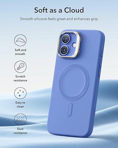 Vista 291 de ESR - Funda para iPhone 15 compatible con MagSafe, funda protectora de grado militar con soporte integrado, cubierta trasera resistente a