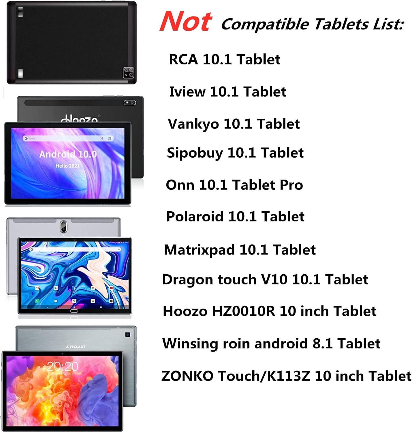 HminSen Case for Dragon Touch Notepad K10 / Max10 Tablet, Soft Silicone Stand Cover Compatible Dragon Touch K10, Victbing 10, ZONKO 10.1,Hoozo 10, Winsing 10, Lectrus 10.1 Android Tablet (Navy Blue)
