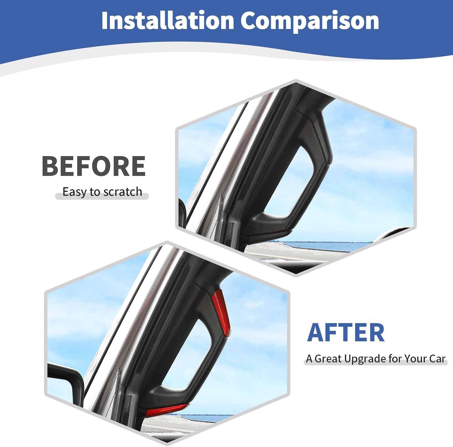 RT-TCZ for Jeep JL A Pillar Grab Handles Cover Trim Red for Jeep Wrangler JL JLU Gladiator JT 2 Door 2018-2023 Red Interior Accessories