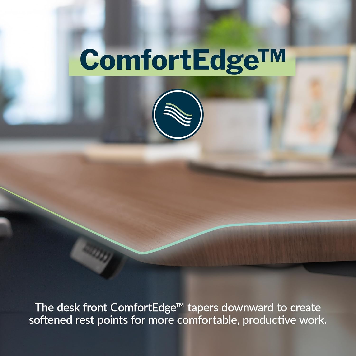 Vari ComfortEdge 48x30 Inch Electric Standing Desk – Height Adjustable Sit Stand VariDesk with Memory Presets, Sloped Edge, 220 LB Capacity + Tool-Free Assembly (Walnut)