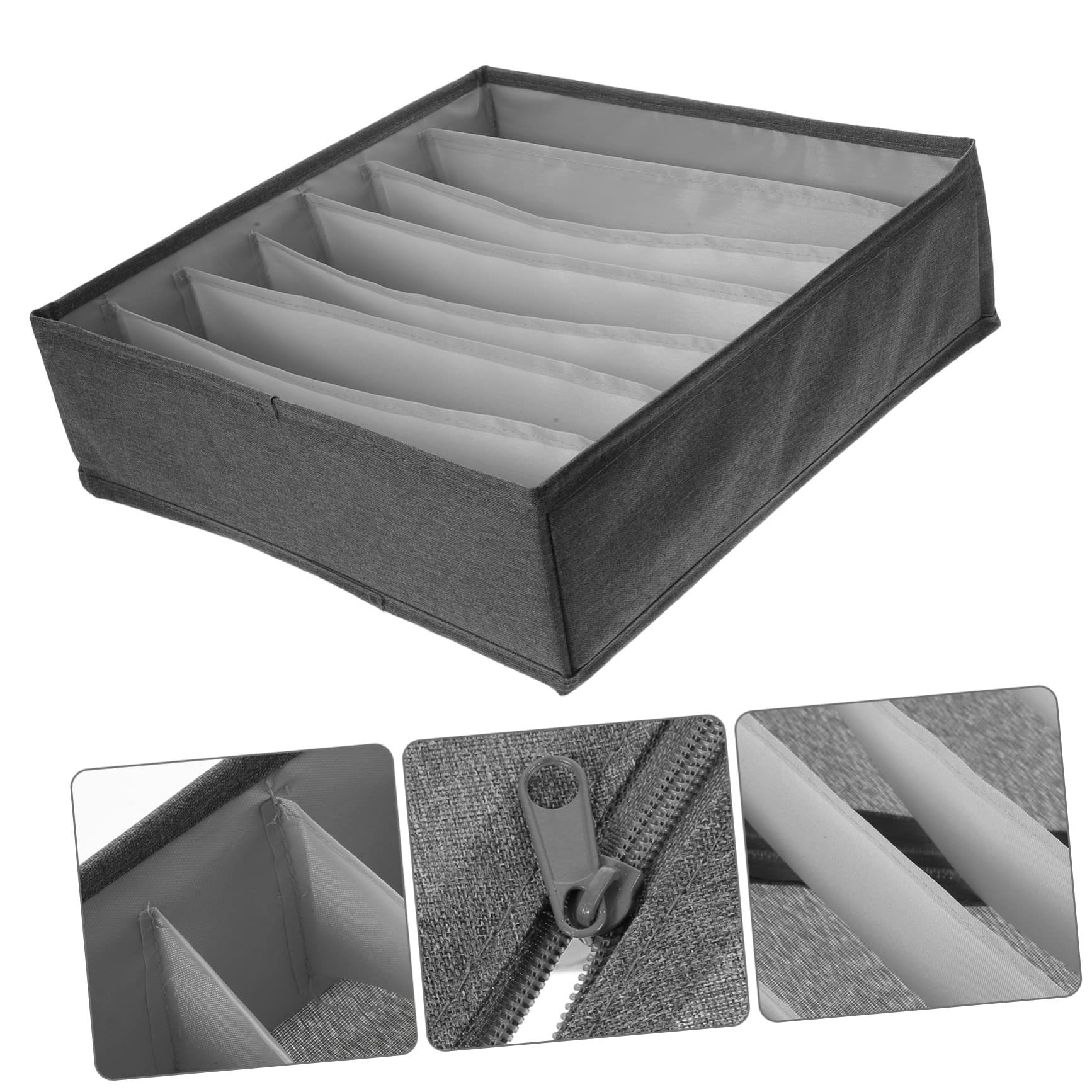 CHILDWEET Organizer Per Biancheria Intima e Calze Scatola Grigia Con Scomparti Contenitore Salvaspazio Per Armadio Organizer Versatile Per Vestiti e Accessori Resistente e Facile Da