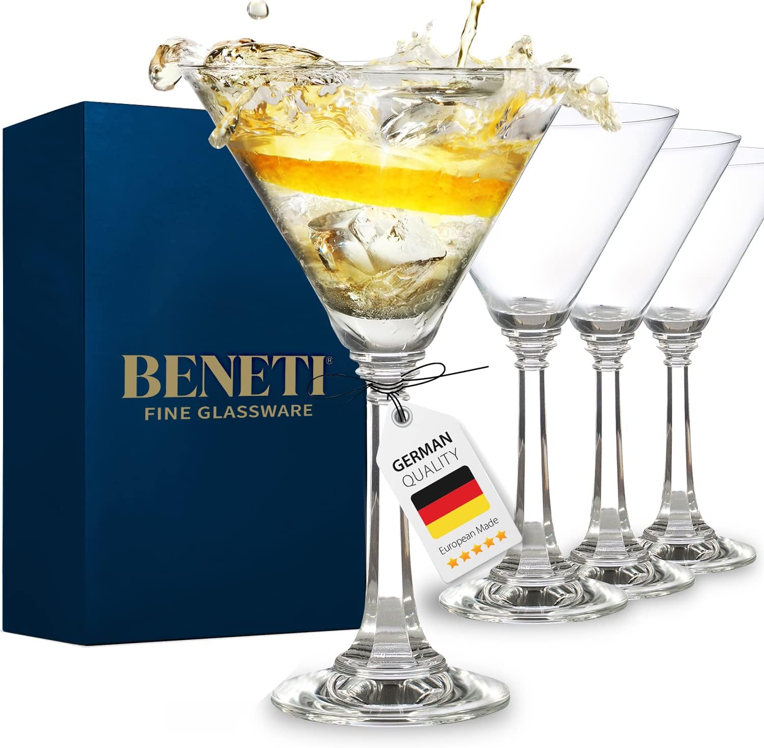 BENETI Modern Glass Highball Set Of 4 - Stylish & Durable