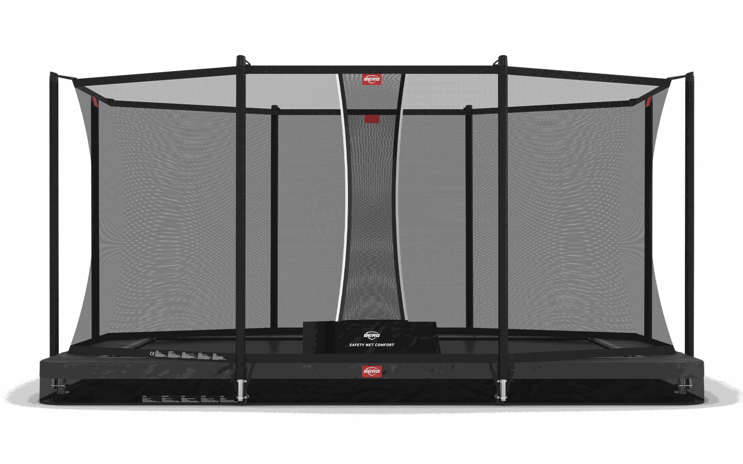 BERG Ultim Favorit InGround Trampolino rettangolare | Con rete di sicurezza Comfort | Telo per saltare Airflow | Copertura del bordo resistente ai raggi UV | Robusto telaio in acciaio verniciato a